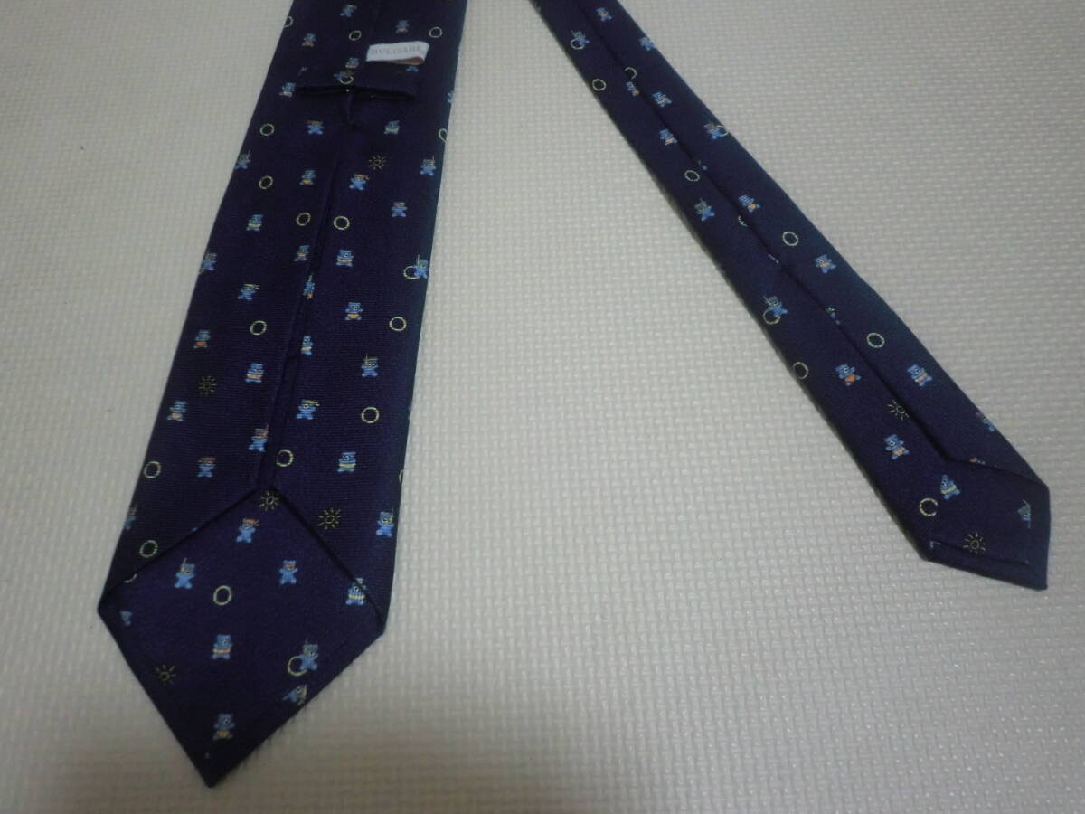  BVLGARY BVLGARI галстук высококлассный шелк 100% Италия производства мужской темно-синий серия 