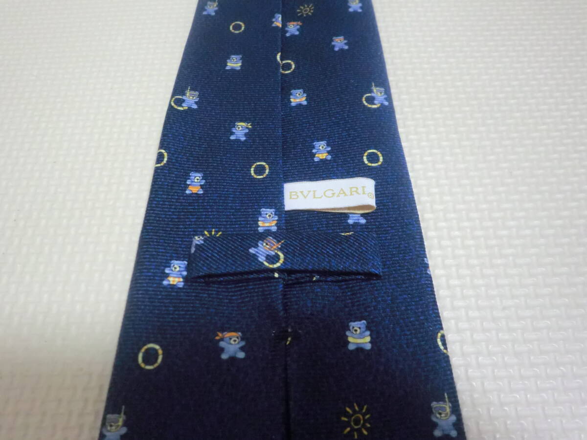  BVLGARY BVLGARI галстук высококлассный шелк 100% Италия производства мужской темно-синий серия 