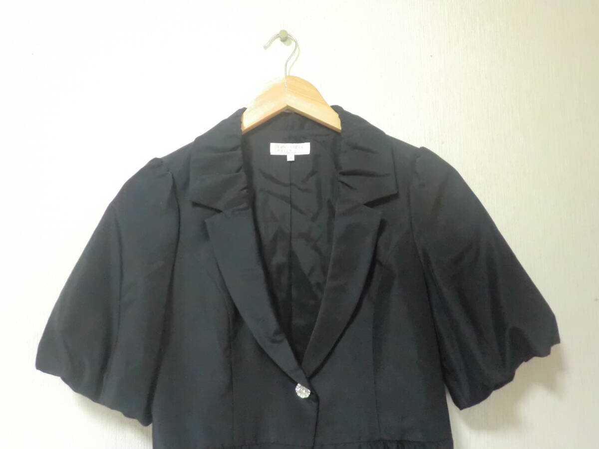 美品 クミキョク 組曲 KUMIKYOKU PRIER テーラードジャケット 半袖 コットン混 レディース アウター size:2_画像2