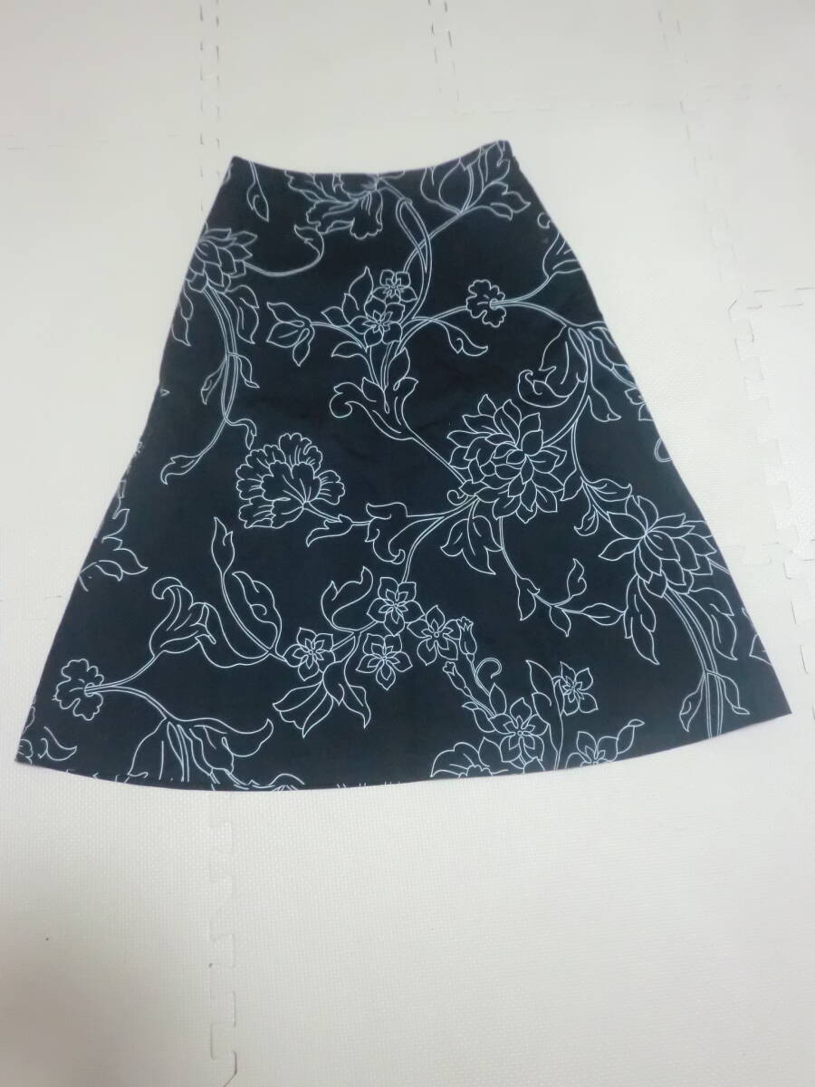 Ballsey Ballsey TOMORROWLAND Tomorrowland long flair skirt floral print cotton lady's woman clothes bottoms black size:38