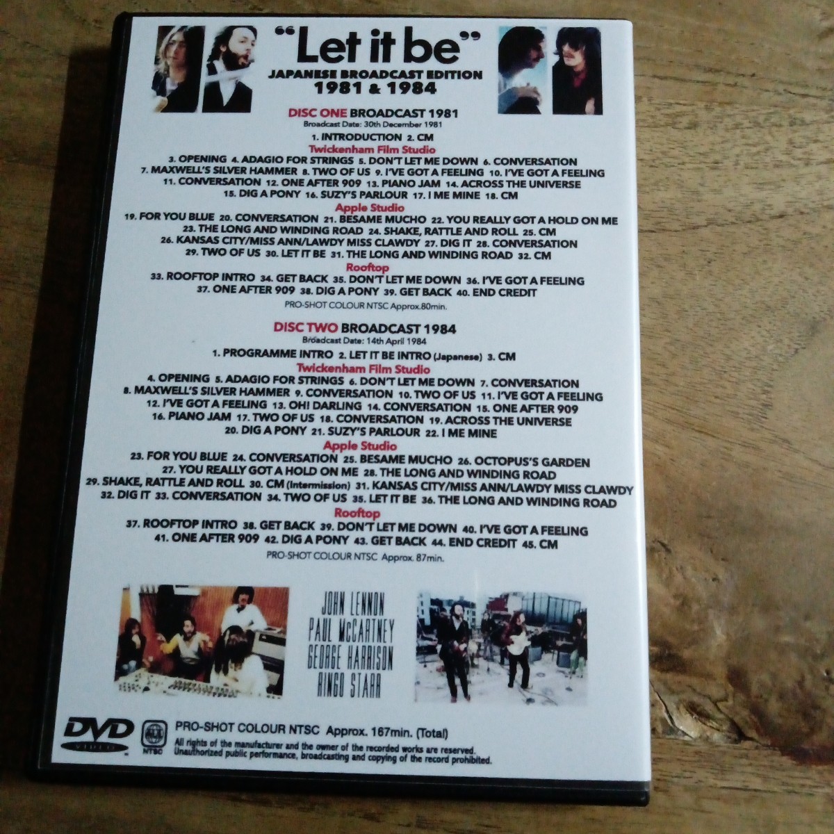 The Beatles ビートルズ 映画　Let it Be レット・イット・ビー　テレビ放映版　2枚組　DVD　ジョンレノン　ポールマッカートニー　_画像2