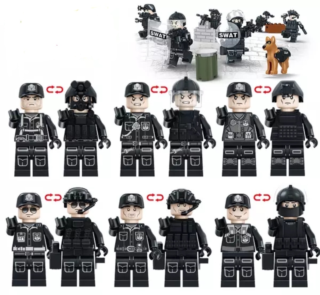 LEGO сменный Lego SWAT особый отряд много оружие Mini fig6 body комплект 