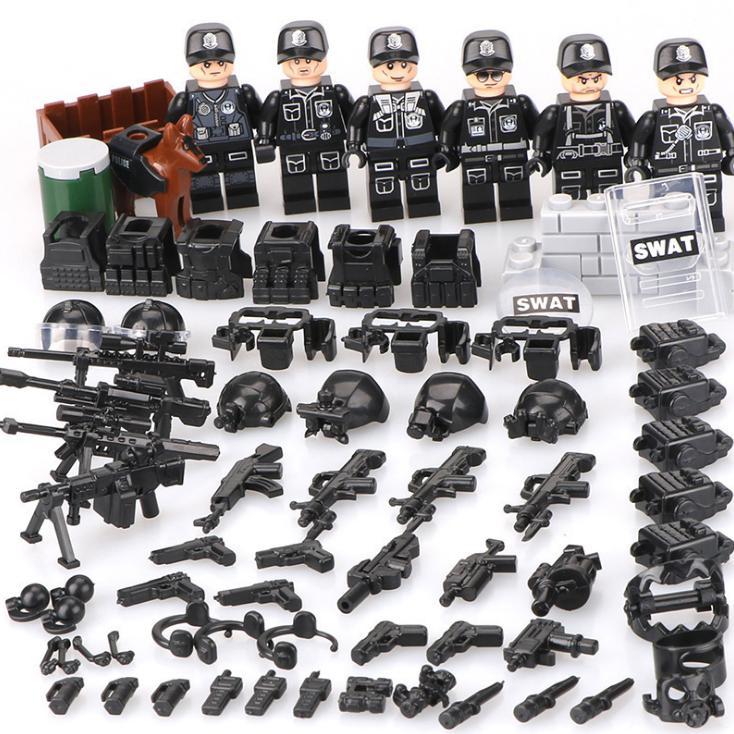 LEGO сменный Lego SWAT особый отряд много оружие Mini fig6 body комплект 