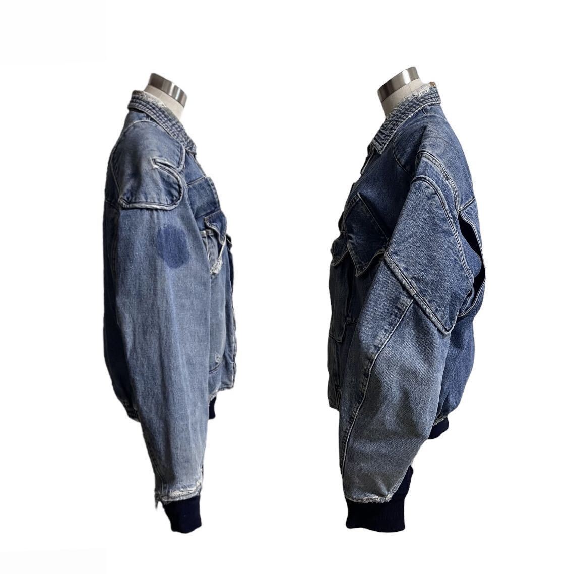80s Katharine Hamnett Denim Cargo Bomber Jacket キャサリン 80s Katharine Hamnett Denim Cargo Bomber Jacket キャサリン