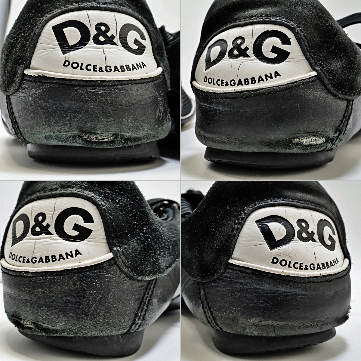 DOLCE＆GABBANA 41 1/2 ドルチェ&ガッバーナ ヴィンテージ スニーカー ブラック系 難有り 003FCZFI59の画像7