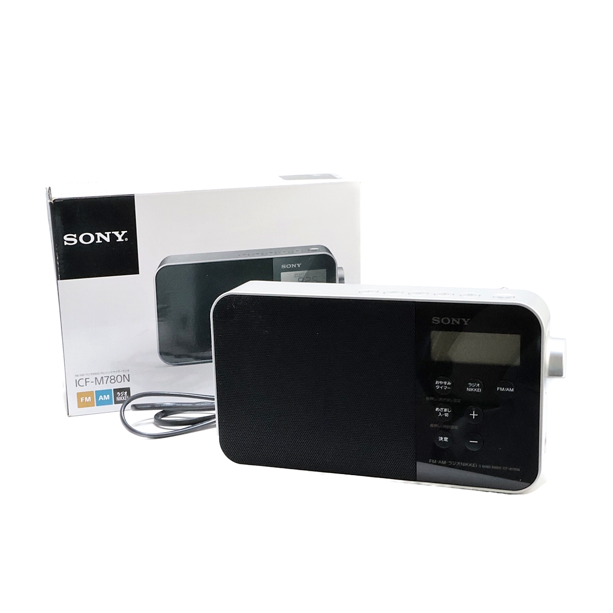 SONY ICF-M780N ソニー FM/AM/ラジオNIKKEI PLLシンセサイザーラジオ 2019年製 電源コード 箱付き 008FEZFI12の画像1