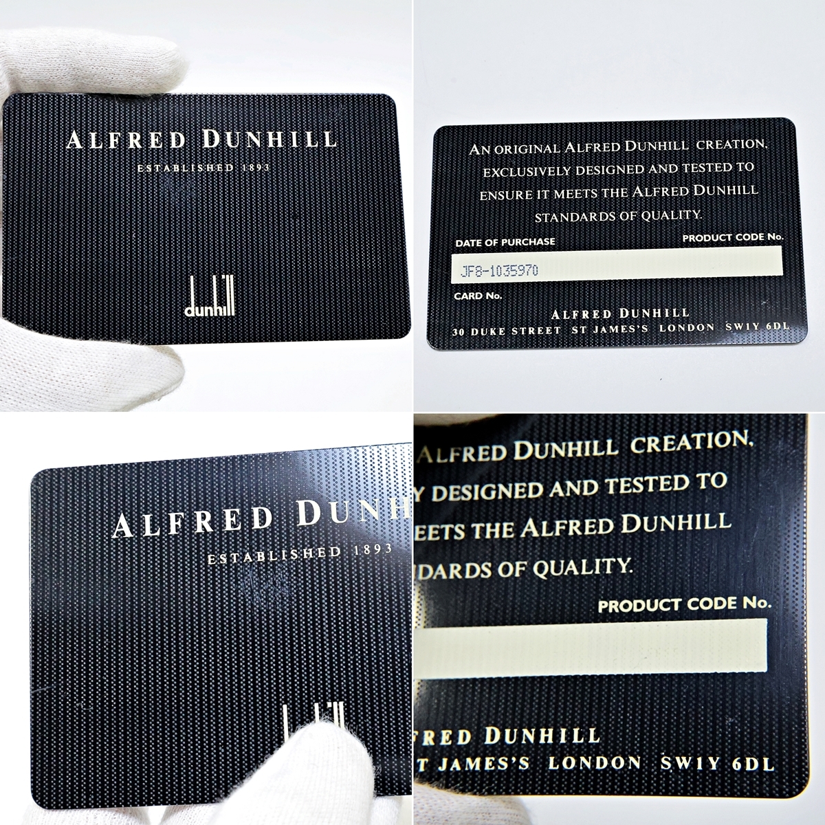 【財布美品】dunhill ダンヒル レザー メンズ 二つ折り 財布 札入れ カード入れ ブラック系 黒 保存袋 箱付き 004FOZFI24の画像7