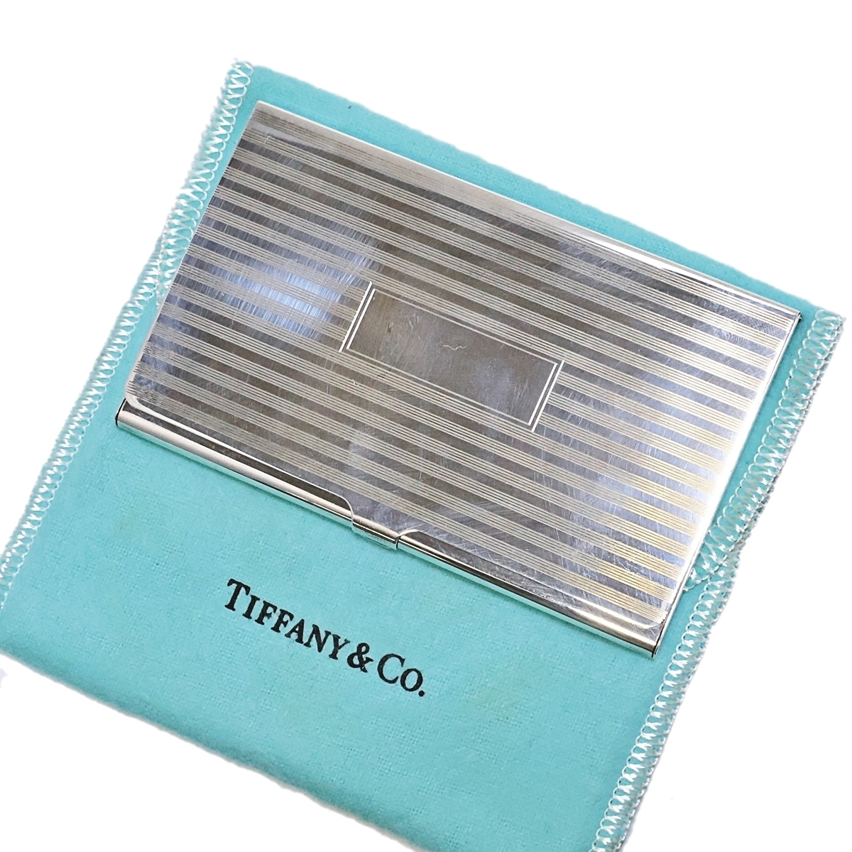 TIFFANY&Co. 925 ティファニー ヴィンテージ シルバー カードケース カード入れ 名刺入れ 保存袋付き 005FCZFI31_画像1