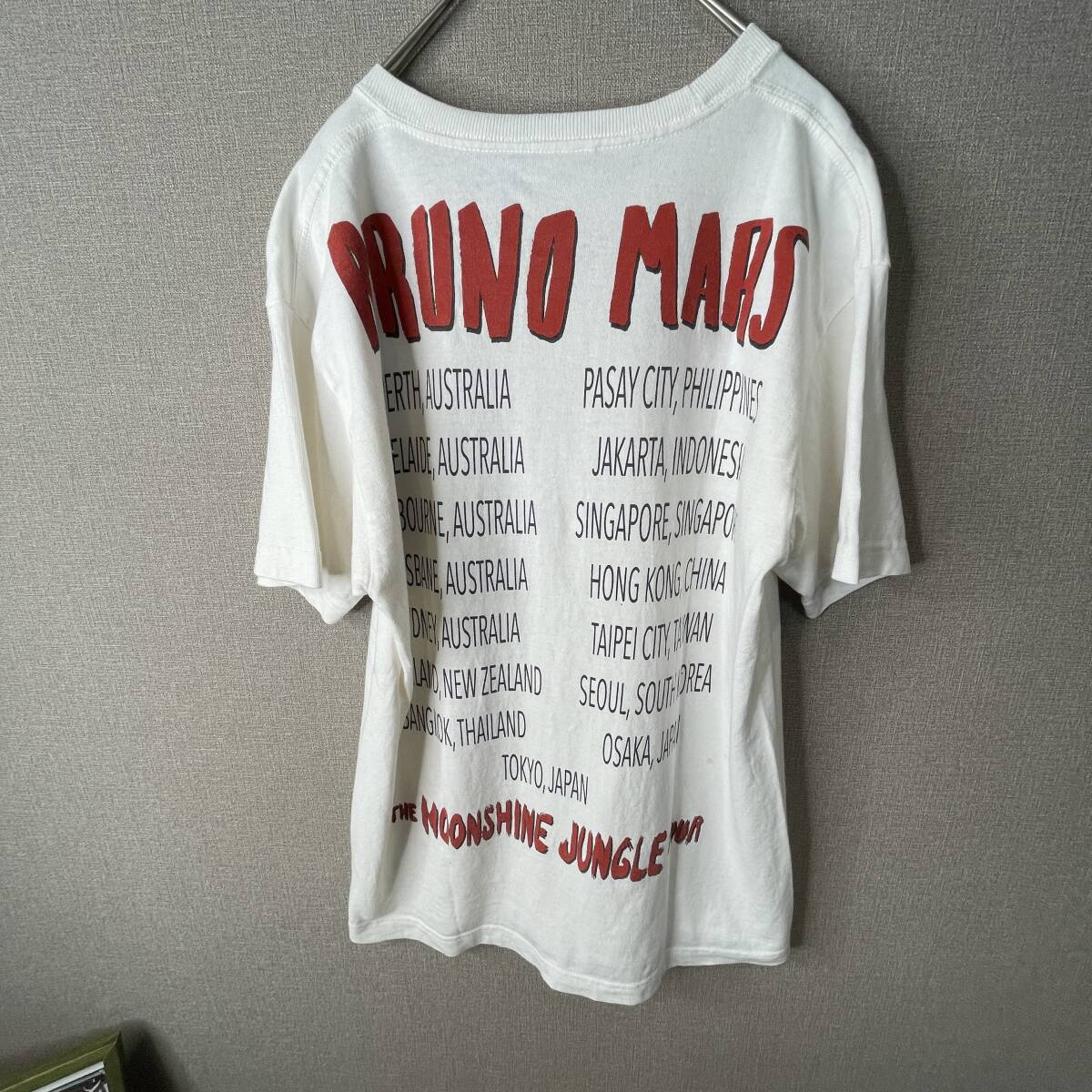 BRUNO MARS ブルーノ・マーズ ツアーTシャツ バンドTシャツ 白 Mの画像8