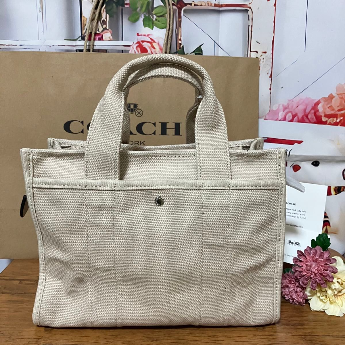 コーチ COACH カーゴトート 2WAY 26スモール ダークナチュラル　アウトレット　新品未使用