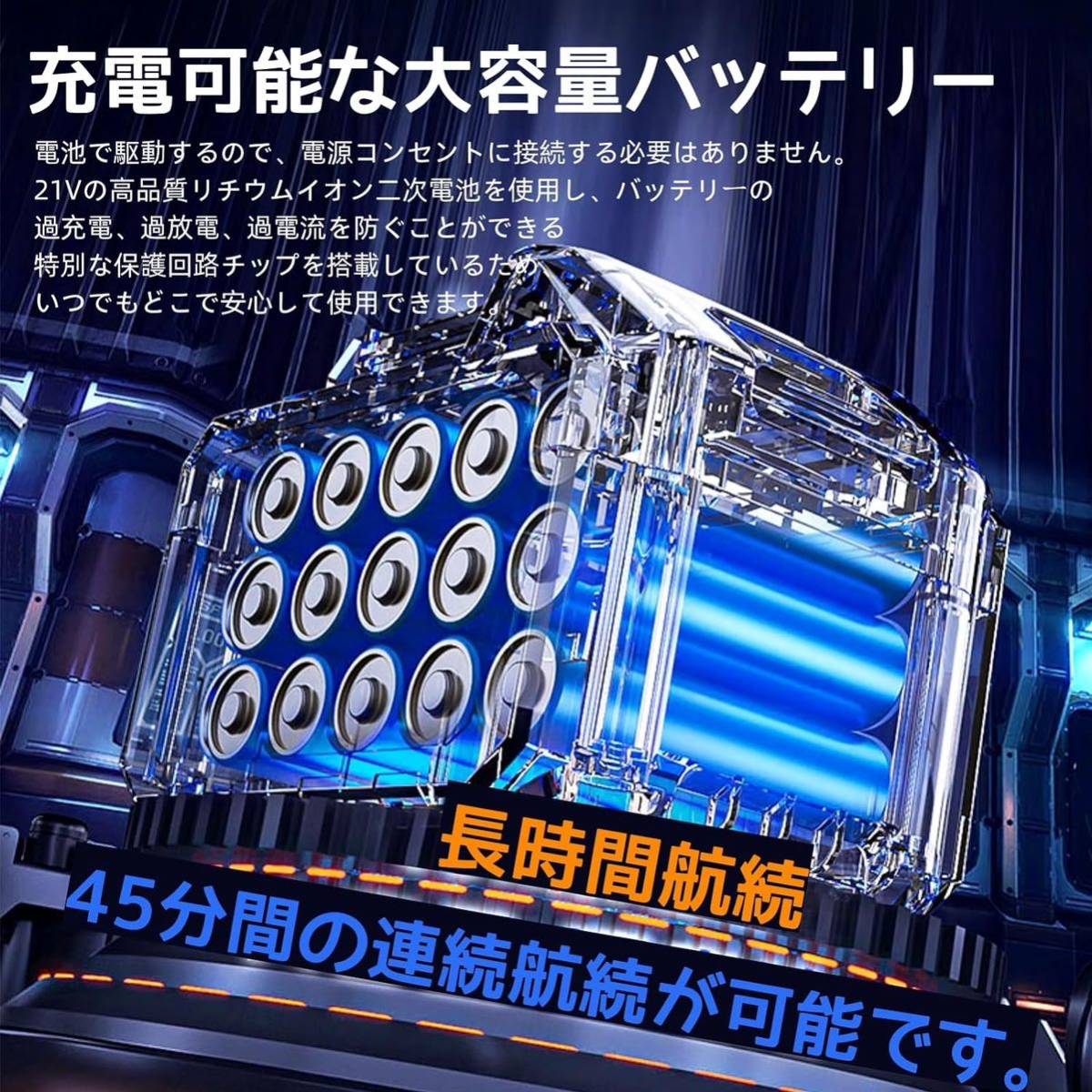 高圧洗浄機 コードレス 充電式 家庭用 ハンディ 洗車機 軽量 6MPA最大吐出圧力 21V 230W 洗浄機 大高圧洗浄器_画像2