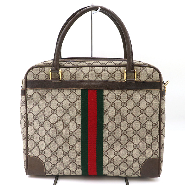 GUCCI グッチ シェリーライン GG柄 ブラウン PVCレザー オールドグッチ 010.378 ハンドバッグ 男女兼用 【xx】【中古】4000001801602451_画像2