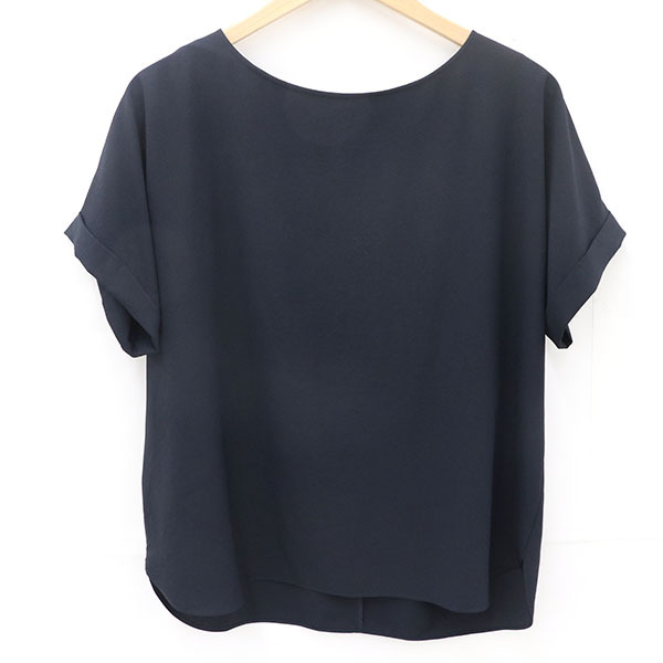  Untitled UNTITLED ( stock ) world tuck design short sleeves blouse tops black declared size 4 [yy][ used ]4000065810001240