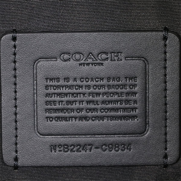 コーチ COACH ダークグリーン ナイロン バックパック C9834 リュックバッグ 男女兼用 【xx】【中古】4000001800903447の画像9