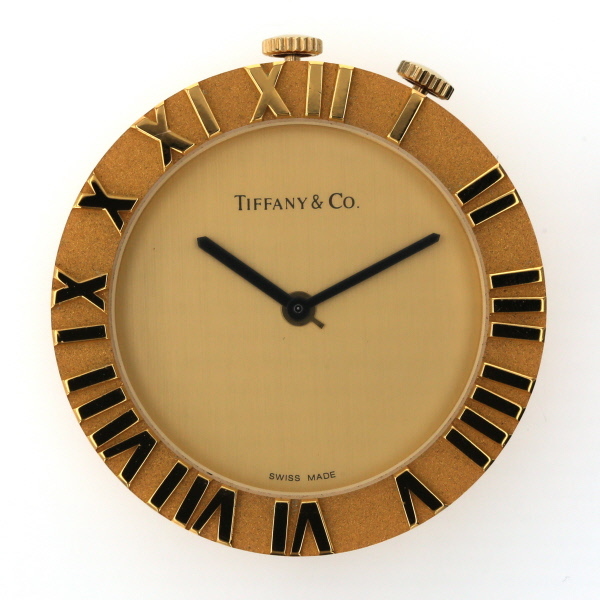 ティファニー TIFFANY&Co. アトラス 置時計 クオーツ ゴールド 文字盤 2針式 【xx】【中古】4000018801200257の画像1