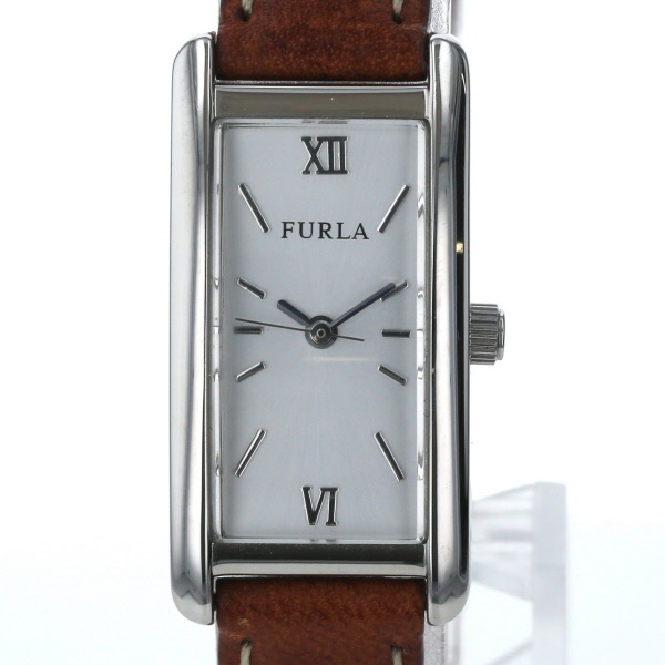 フルラ FURLA レクタンギュラー クオーツ シルバー 文字盤 3針式 レディース 腕時計 【xx】【中古】4000019800300159の画像1