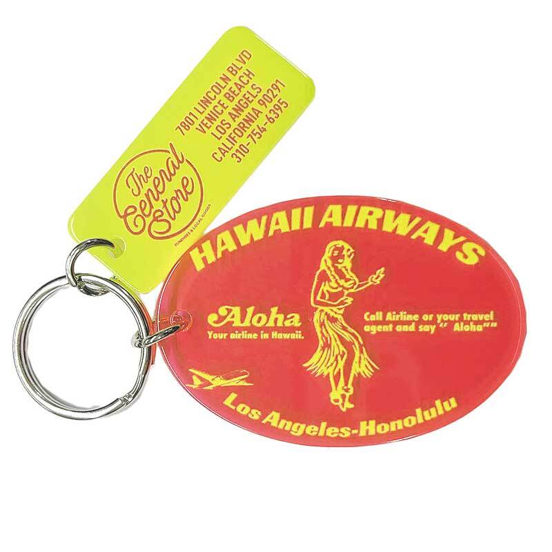 HAWAII AIRWAYS フラガール柄 キーホルダー レッド アクリル製 ハワイ 航空 ハワイアン ハワイ 雑貨 アメリカ 雑貨 アメリカン雑貨の画像1