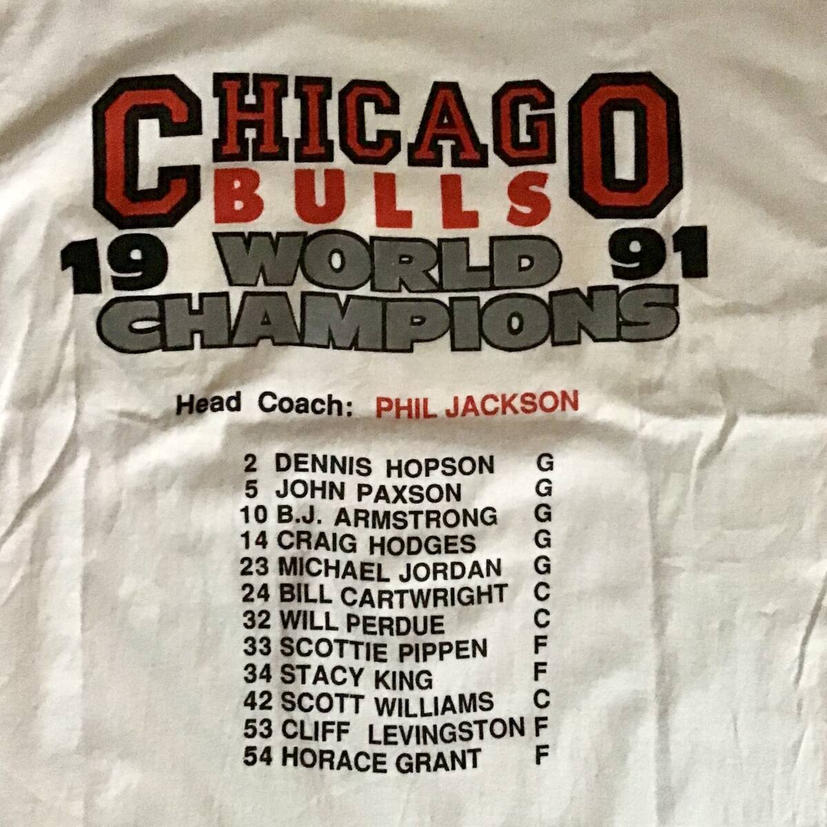 VINTAGE 1991 NBA FINALS CHAMPIONS CHICAGO BULLS ブルズ T シャツ SHIRT XL MICHAEL JORDAN / NIKE AIR LAKERS MAGIC LEVIS 501 506 XX_画像4