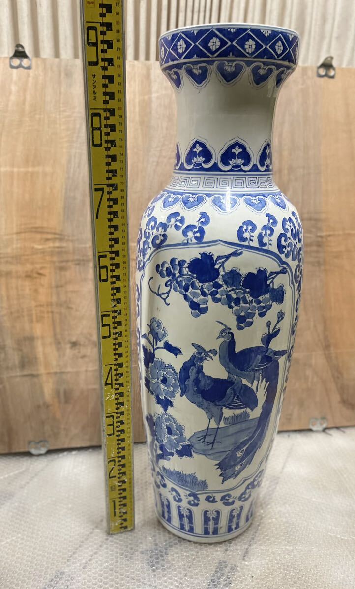 □中国製【豪華絢爛 花鳥大花瓶・壷】胴径22㎝ 高さ61.5 □中国製【豪華絢爛 花鳥大花瓶・壷】胴径22㎝ 高さ61.5