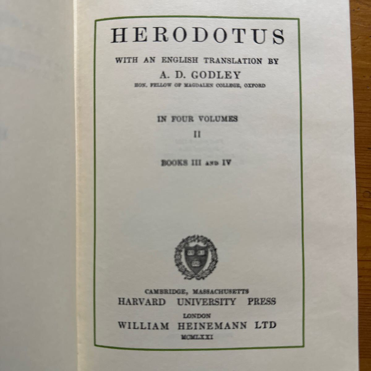 4104 The Loeb classical library　ロエブ叢書 ヘロドトス　歴史 Herodotus 全4冊揃 _画像4