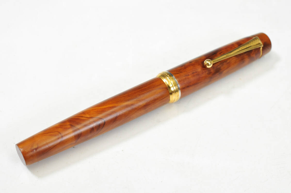 万年筆 MORISON ANTIQUE PEN NO・083 ペン先14k GINJIRO 屋久杉 ケース有 0304136-1の画像3