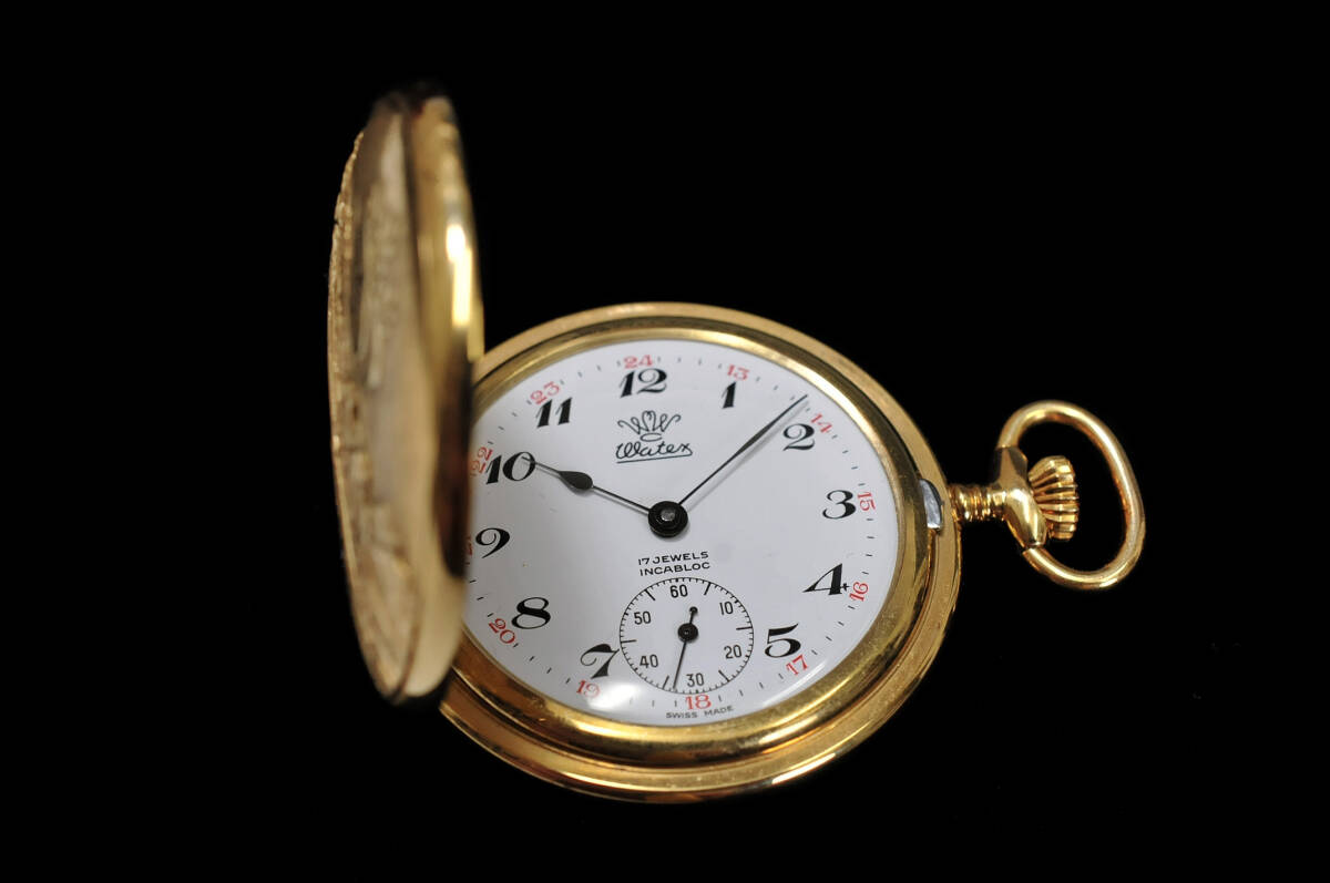  карманные часы WATEX.. 2 -слойный . Showa небо .. внизу .. ранг 60 год сувенир * передвижной товар Швейцария производства 0304182-1
