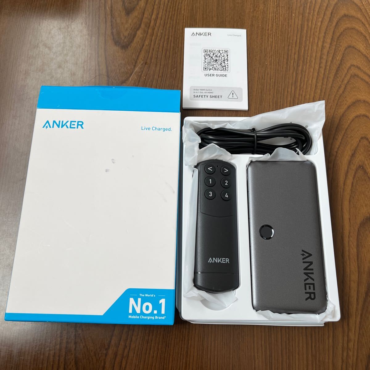 604p0637☆ Anker HDMI Switch (4-in-1 Out, 4K HDMI) セレクター リモコン付き 4K HDR 3Dコンテンツ対応 HDMI 切替器 MacBookの画像1