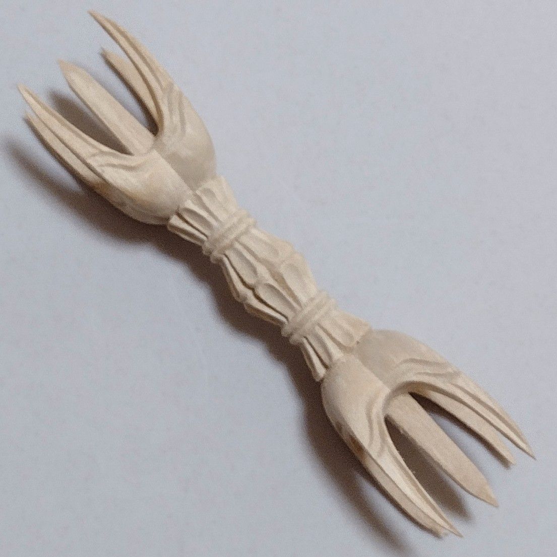 五鈷杵 木製 白木彫 仏具 お守り 密教法具