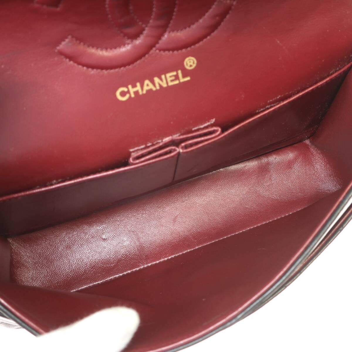 1円スタート CHANEL シャネル マトラッセ チェーンショルダーバッグ ココマーク ゴールド金具 ラムスキン Wチェーン Wフラップ ブラック 黒_画像7