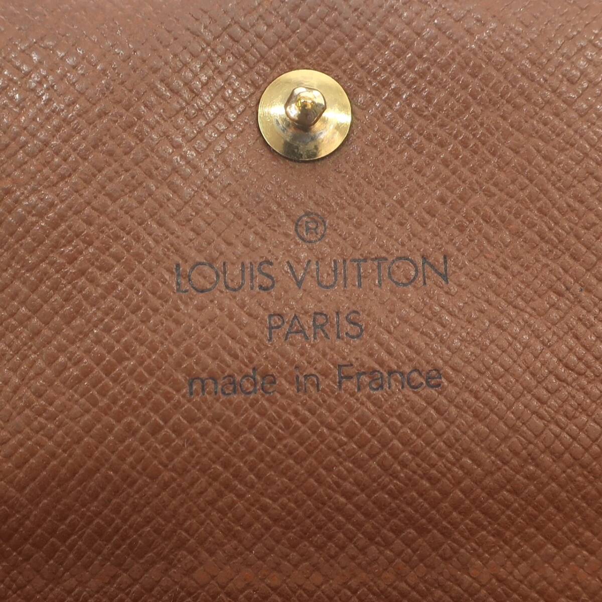 1円スタート LOUIS VUITTON ルイヴィトン ポルトモネ ビエ カルトクレディ M61652 SP0052 モノグラム Wホック 三つ折り財布 ブラウンの画像9