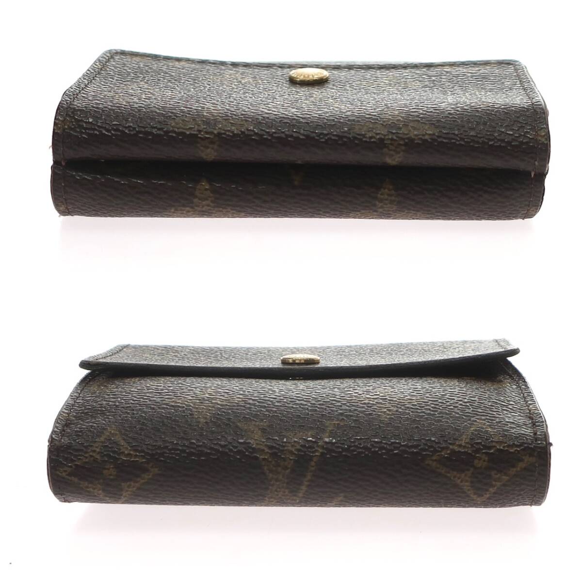 1円スタート LOUIS VUITTON ルイヴィトン ポルトモネ ビエ カルトクレディ M61652 SP0052 モノグラム Wホック 三つ折り財布 ブラウンの画像4