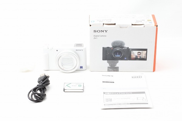 ◆新品同様◆ソニー Sony VLOGCAM ZV-1 W ホワイト 付属品満載 元箱◇M44265_きれいです！