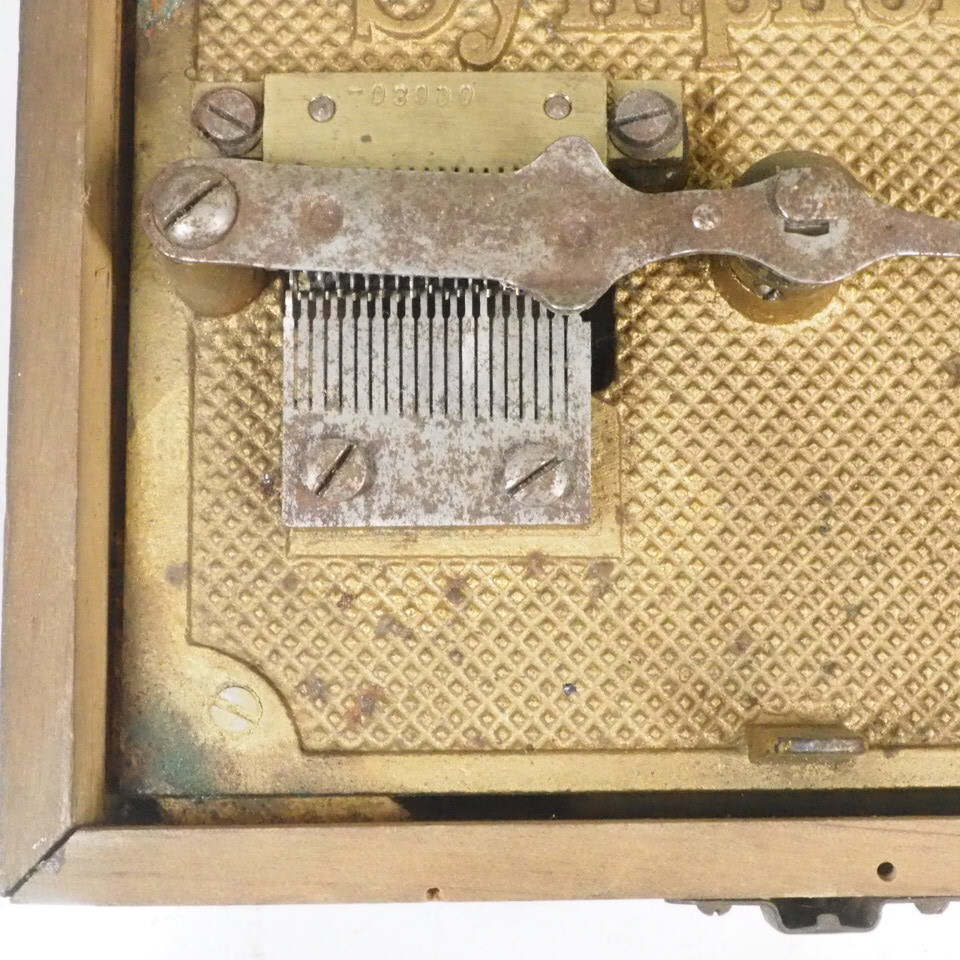 ドイツ製 アンティーク Symphonion ディスクオルゴール 巻き鍵付 不動品 要修理 1880年代 SMN604（6-9）_画像3
