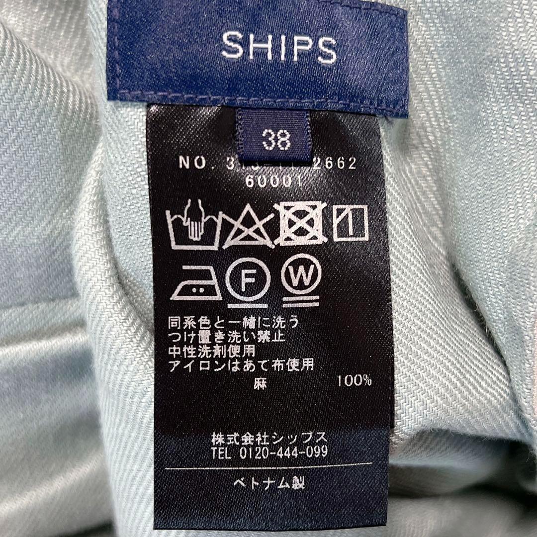  Ships linen100 талия резина морской брюки mint green 