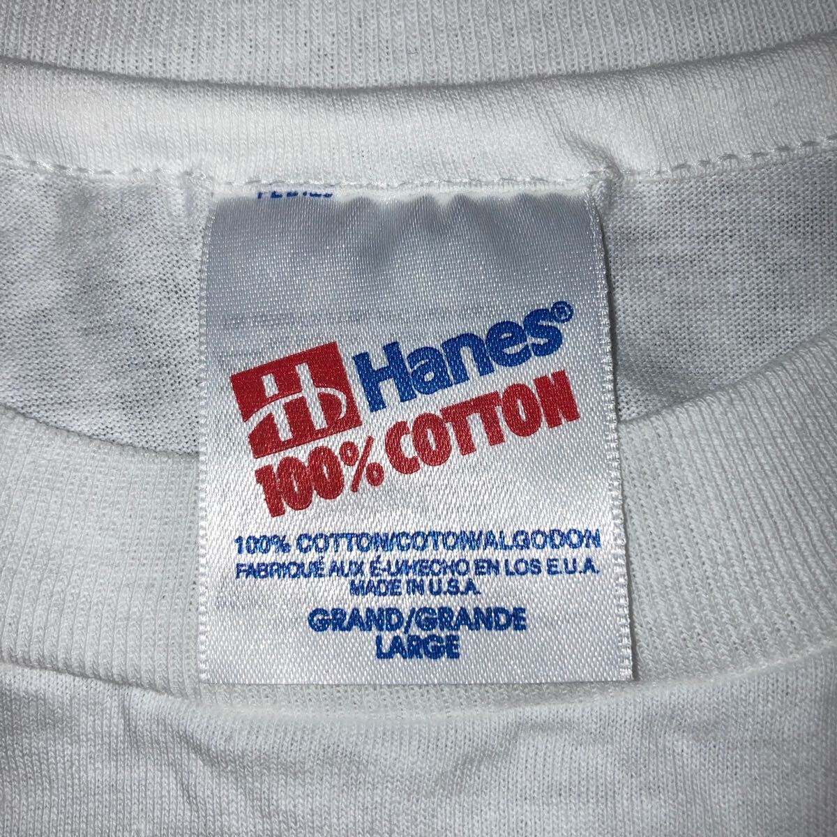  Vintage Vintage TMN TM сеть короткий рукав футболка белый белый 90s 90 годы USA производства HANES разделение nz