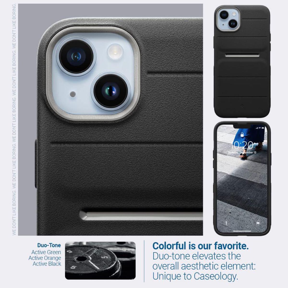 Caseology iPhone 14 Plus 用 ケース TPU サンドストーン 耐久性 スリム グリップ アクティブ 耐衝撃