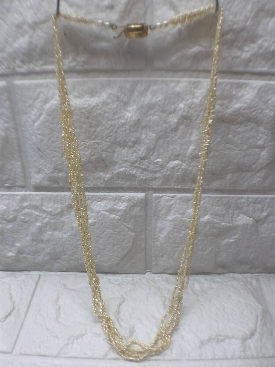 【セール】福袋のファッション通販 P-34 5連!砂ケシパール!ネックレス!!シルバー留め具!!約11g!!1mm~1.5mm!! その他