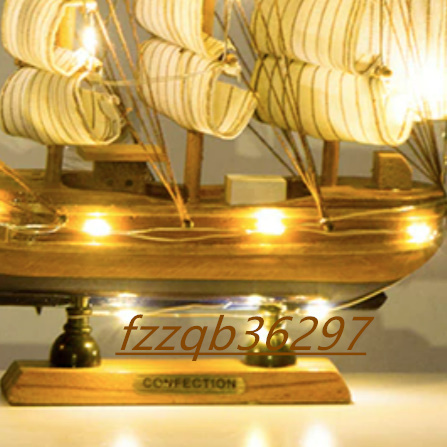 木製のヨット模型1PCE モダン ヴィンテージ 芸術的 中世ヨーロッパ 工芸品 インテリア雑貨 オーナメント オブジェ 置物 ギフト 演出_画像3