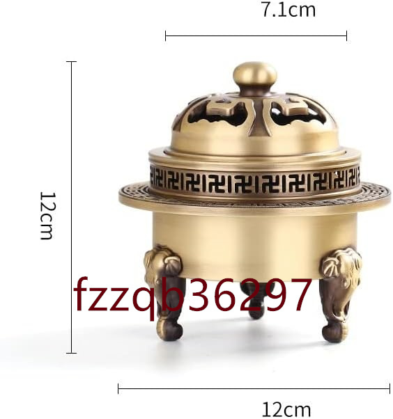 密教法具 寺院仏具 火舎香炉 仏具用品 仏具 具足 仏壇用 真鍮 直径12cm_画像5