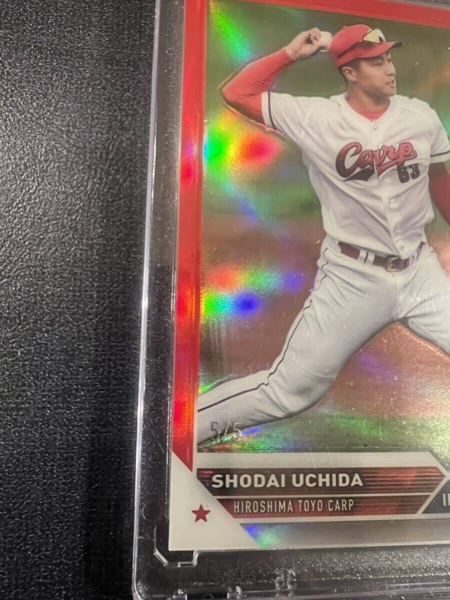 5/5 ラストナンバー 内田湘大カラーマッチ 2023 Topps Chrome NPB 広島東洋カープ Red Refractor 5枚限定 RC_画像2