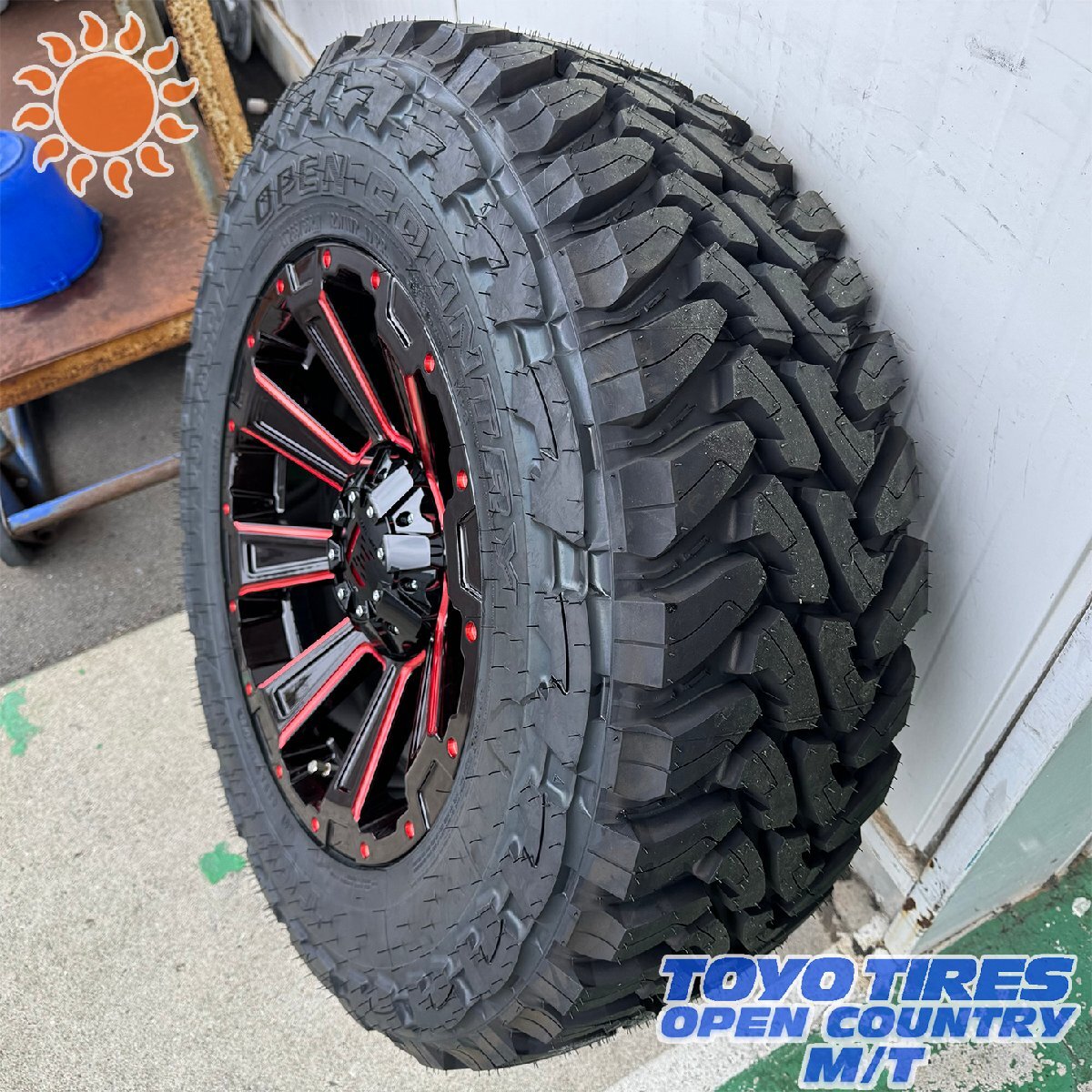 夏タイヤセット 4本組 ハマーH3 17インチ ホイール タイヤセット DeathRock トーヨー オープンカントリーMT 285/70R17_画像7