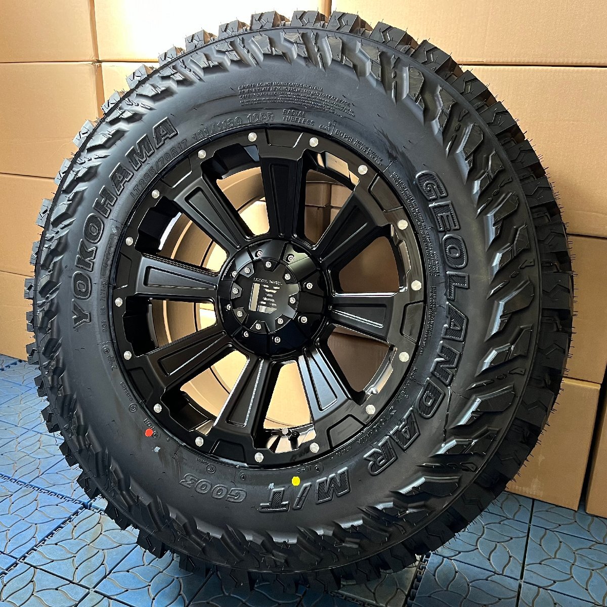 JK JL ラングラー LEXXEL DeathRock ヨコハマ ジオランダー MT G003 265/70R17 285/70R17 275/70R17 タイヤホイール17インチ_画像1