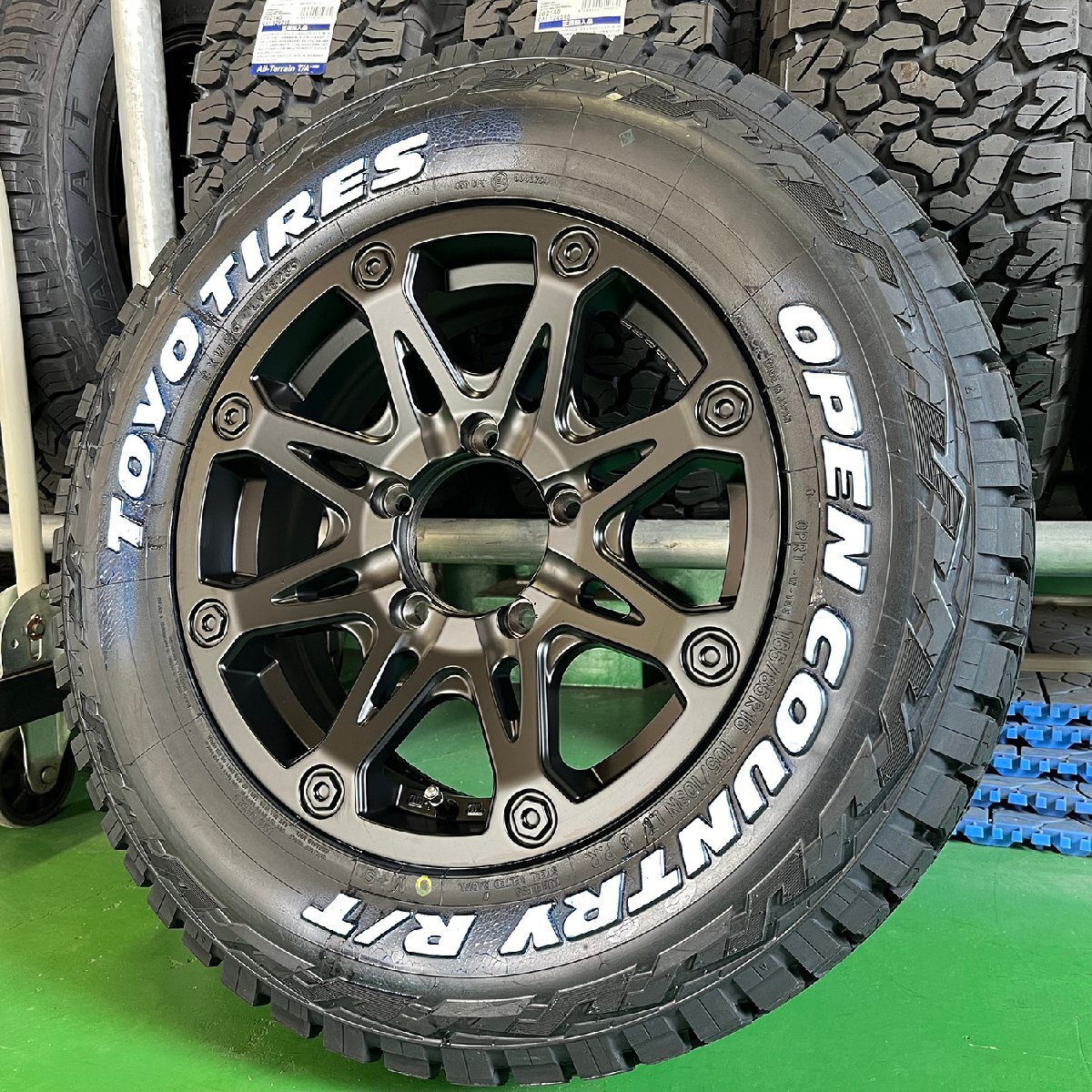 5月入荷 【4本セット】ジムニー タイヤホイールセット JB23 JB64 16インチ 185/85R16 トーヨー オープンカントリーRT BDX08 ホワイトレター_画像6