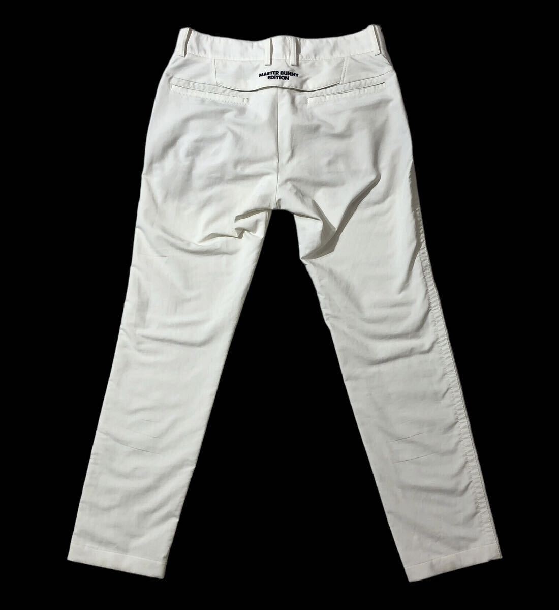 * MASTER BUNNY master ba knee Pearly Gates *ba knee ear Logo embroidery stretch material Golf pants white 4