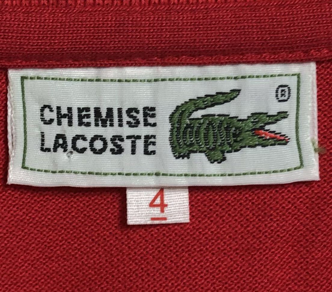 未着用 ■ CHEMISE LACOSTE シュミーズ ラコステ ■ ロゴ ワニ ワッペン 半袖 ポロシャツ レッド 4の画像5