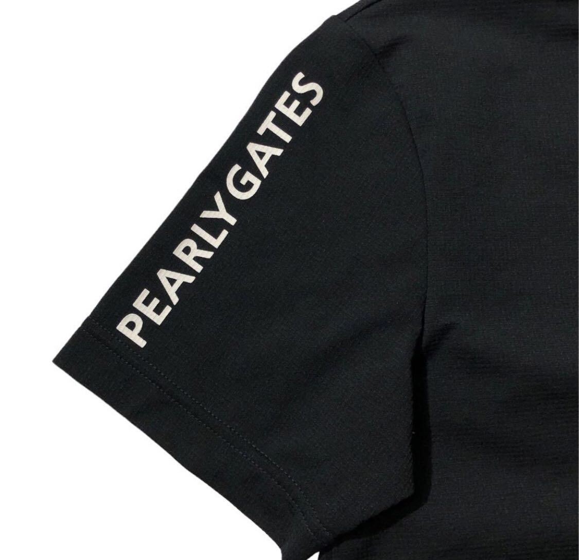 ■ PEARLY GATES パーリーゲイツ ■ PG ビッグロゴ ライン 半袖 モックネック シャツ ブラック 4の画像5