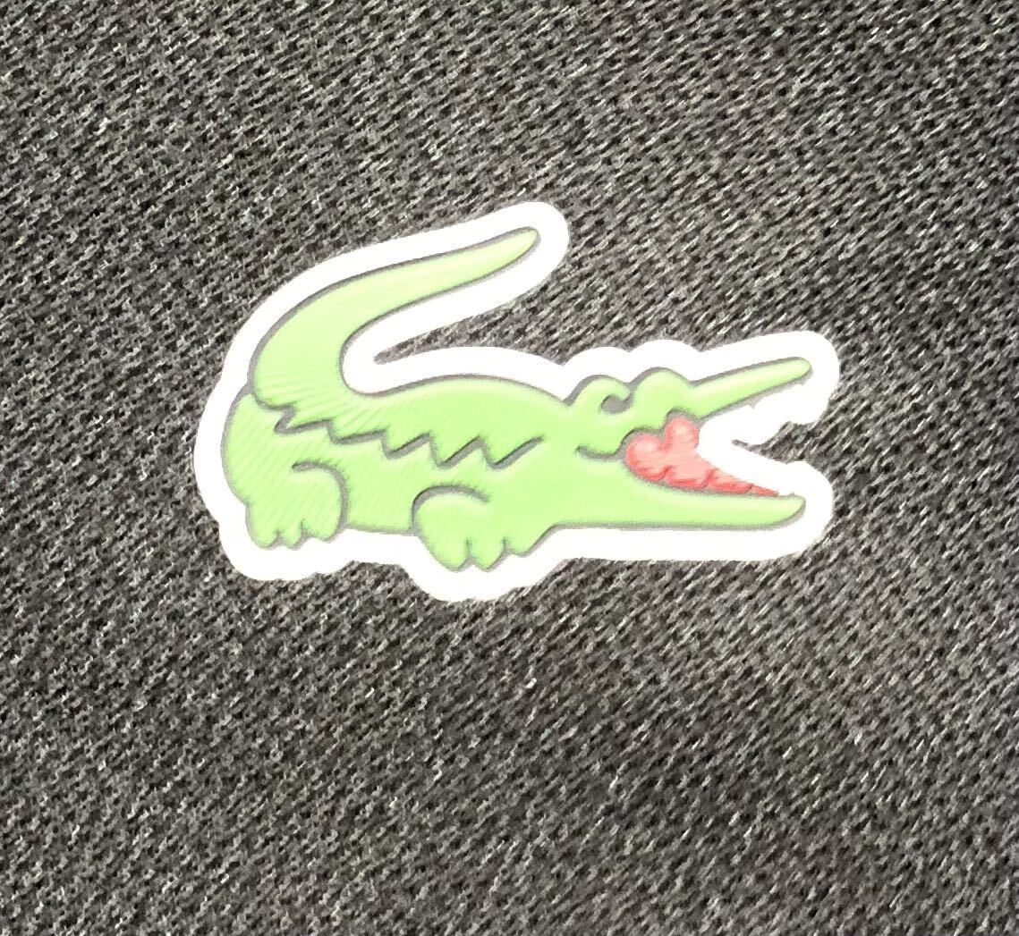 ■ LACOSTE SPORT ラコステ ■ ワニ ロゴ ラバー ワッペン 半袖 ポロシャツ ブラック×ホワイト Lの画像5