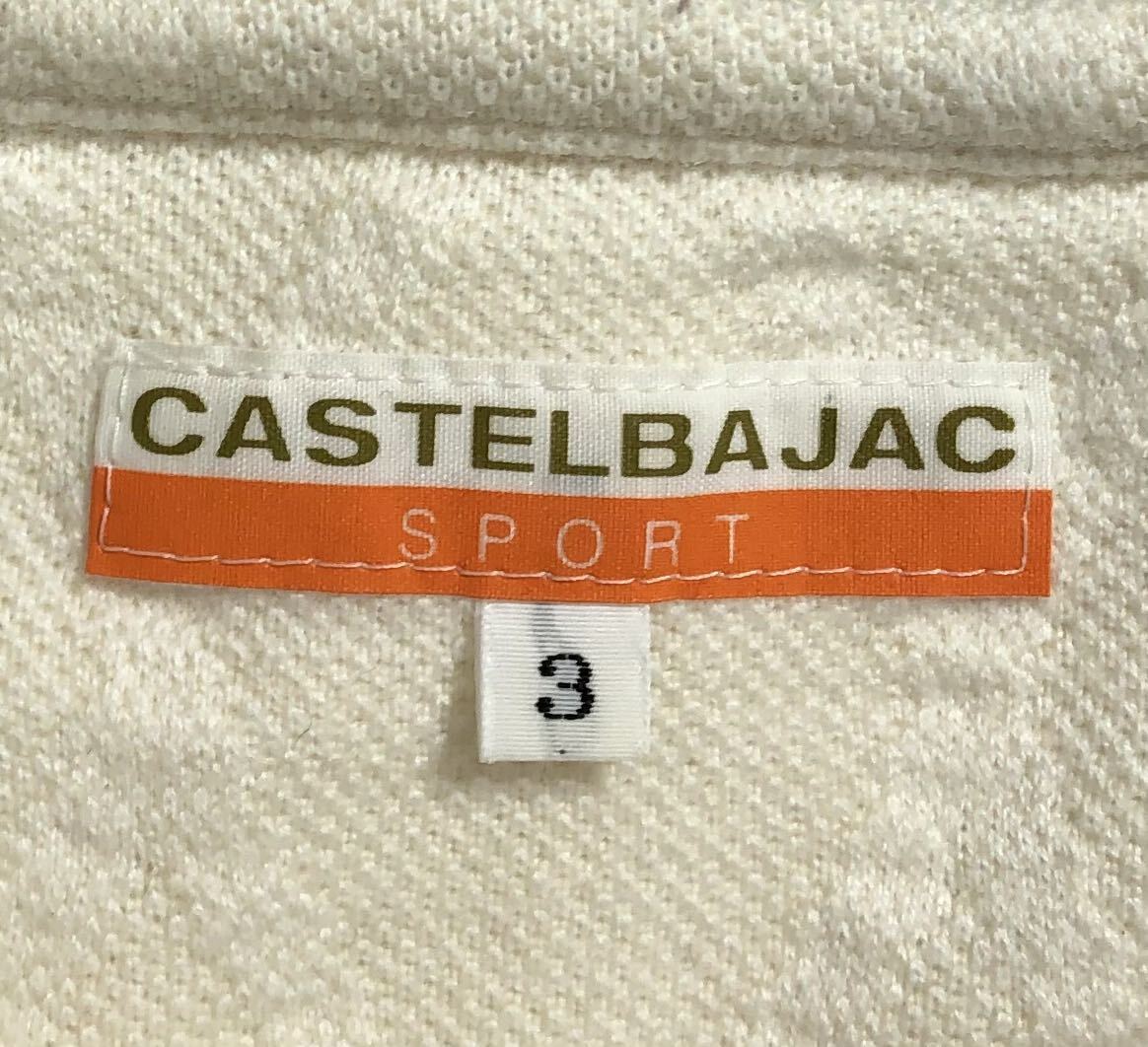 ■ CASTELBAJAC SPORT カステルバジャック ■ アニマル ロゴ 刺繍 ウール混 ハーフジップ コットン ニット プルオーバー アイボリー 3_画像4