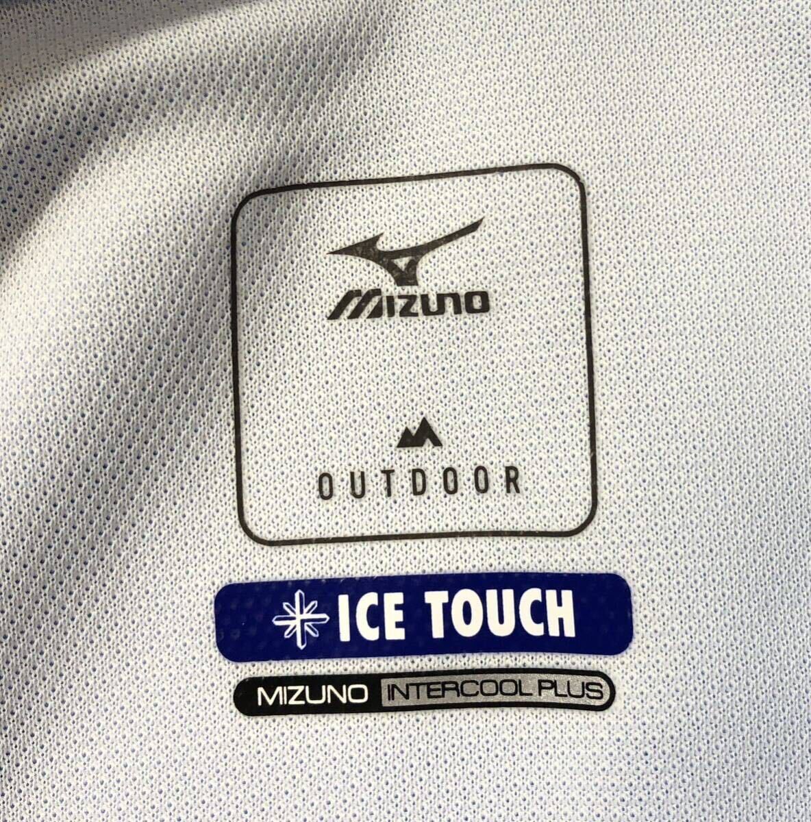 未着用 タグ付 大きいサイズ ● Mizuno OUTDOOR ミズノアウトドア ● ICE TOUCH ロゴ 刺繍 半袖 ボタンダウン ポロシャツ ライトブルー XLの画像6