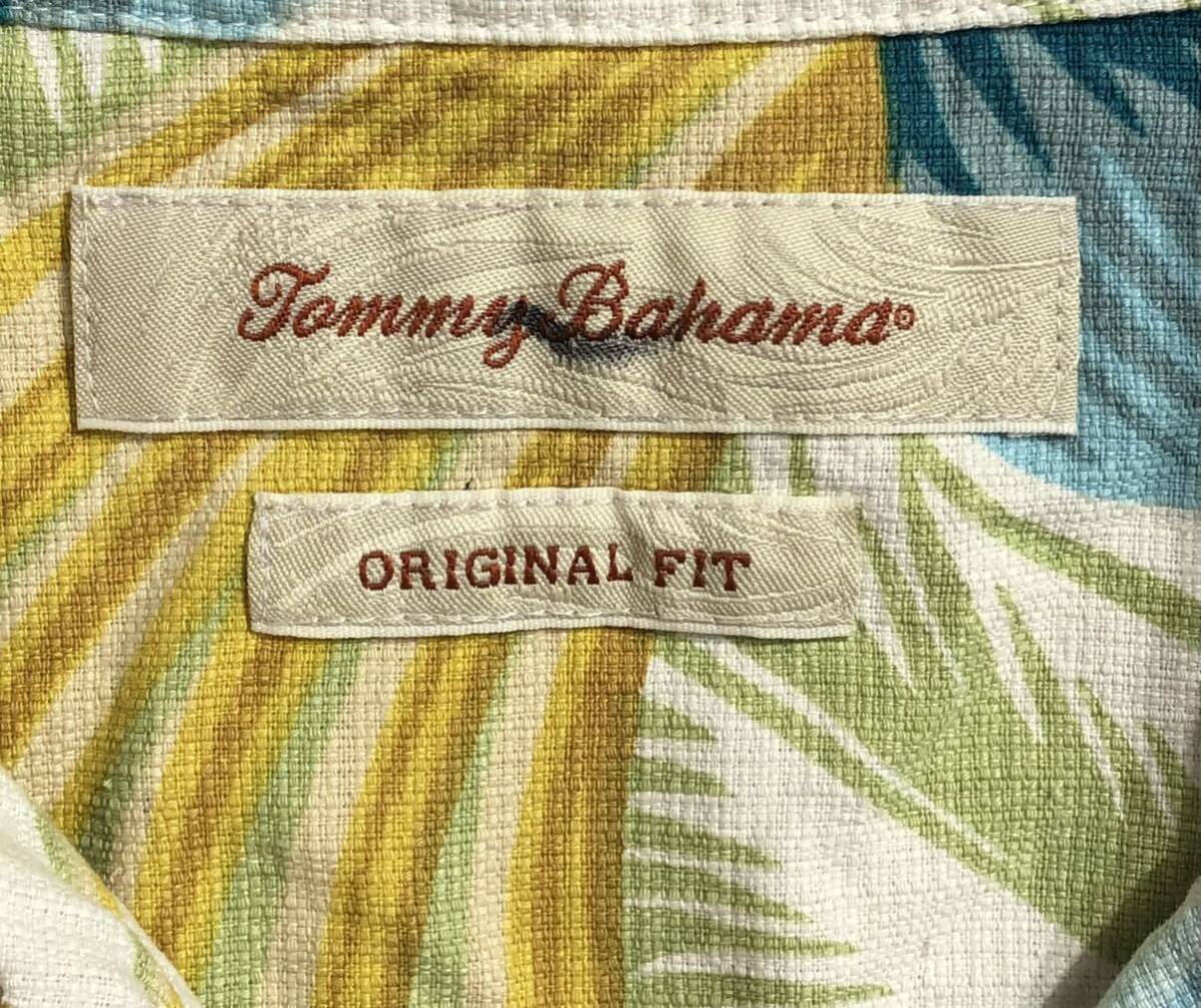 大きいサイズ ■ Tommy Bahama トミーバハマ ■ リーフ 総柄 上質 シルク 半袖 アロハシャツ マルチカラーXLの画像4